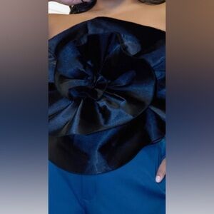 Elegant Black Floral Halter Top